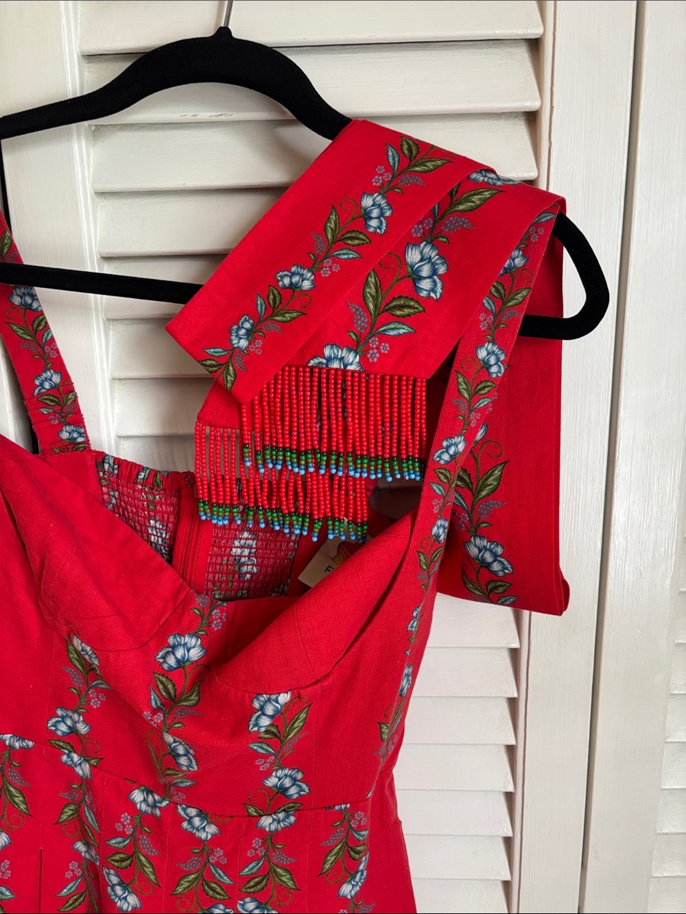 FARM Rio Red Floral Mini Dress with Blue & Green Accents - Picture 3 of 3